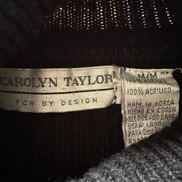 Vintage Rainbow Stripe Black Turtleneck Sweater Size M - Picture 5 of 5